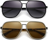 2-Pack Sungait Polygon Aviator Sunglasses for Men $14.99