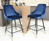 2-Piece Nopurs Bar Stools Set with Backrest and Foot Bar $109.99