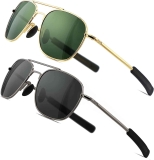 2 SUNGAIT Mens Military Style Polarized Pilot Aviator Sunglasses $13.79