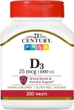 21st Century D 1000 IU Tablets, 300 Count $3.81