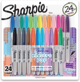 24-Count Sharpie Electro Pop Permanent Markers Fine Point $12.88