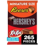 265 Pieces Reeses, Hersheys And Kit Kat Milk Wrapped Candy 80.39 Oz $18.29
