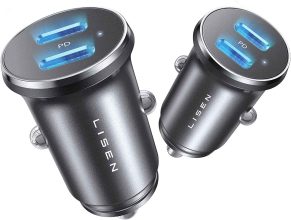 2PK AINOPE Lisen 30W+30W Dual Port USB C Car Charger $10.79