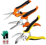 3-Pack Garden Pruning Shears Stainless Steel Blades Handheld Pruners Set $13.99