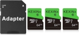 3 Pack KEXIN 64GB Micro SD Card Class 10 Memory Card $12.95