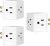 3-Pk GE 3-Outlet Extender Wall Tap Cube Adapter, Grounded, 3-Prong $7.25