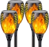 4-Pack YIQU Solar Flame Torch, Larger Size & Higher $29.99