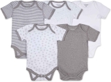 5-Pack Burts Bees Baby Boys 100% Organic Cotton Bodysuits $12.05