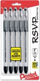 5-Pack Pentel R.S.V.P. Ballpoint Pen Fine Line BK90BP5A $2.27