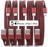 5-Pack Plnhixt iPhone Charger Long Lightning Cable $6.00