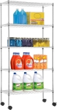 FDW Wire Shelving Unit Commercial Metal Shelf w/5 Tier Casters $44.99