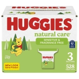 528-Ct Huggies Natural Care Sensitive Baby Wipes $15.00