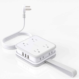 NTONPOWER Flat Plug Power Strip w/5ft Extension Cord $13.04