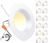12-Pack Ensenior 5/6 Inch 5CCT LED Recessed Lighting $32.69
