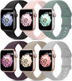 6-Pack AMSKY Sport Bands Compatible with Apple Watch $11.18