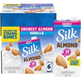 6-Pack Silk Almond Milk Unsweetened Vanilla 32oz $10.62