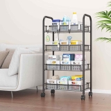 DEVO 4 Tier Metal Mesh Rolling Cart $24.43