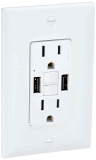 Legrand Radiant 15A Tamper-Resistant Type-A/A USB GFCI Outlet $38.99
