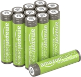 Amazon Basics 12-Pack AAA Performance 800 mAh Rechargeable Batteries $9.33