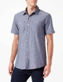Amazon Essentials Mens Short-Sleeve Chambray Shirt $15.92