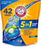 Arm & Hammer Plus OxiClean 5-in-1 Laundry Detergent Power Paks, 42ct $5.67