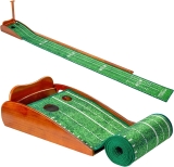 REMOSSY Wood 8ft Golf Putting Mat w/Auto Ball Return System $43.99