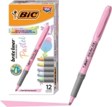 BIC Brite Liner Grip Pastel Highlighter Set Chisel Tip 12-Ct $5.49