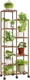 Bamworld Plant Stand with Wheels for Tall Flower Shelf $34.19