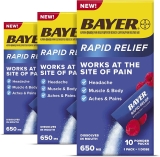 Bayer Rapid Relief Powder Packs with Aspirin & Caffeine 30-Count $9.34