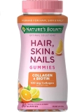 2 Nature’s Bounty Hair Skin & Nails w/Biotin and Collagen 80-Ct $7.02