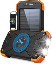 Blavor Qi Portable Charger 10,000mAh External Battery Pack Solar $14.39