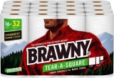 Brawny Tear-A-Square Paper Towels, 16 Double Rolls, 120 Sheets $22.39