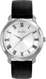 Bulova Mens Classic 3-Hand Quartz Leather Strap Watch $110.65