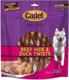 Cadet Gourmet Beef Hide & Duck Twists Dog Treat 50-Count