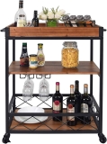 CharaVector Solid Wood Bar Serving Cart $67.99