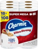 Charmin Ultra Strong Toilet Paper, 18 Super Mega Rolls $24.89