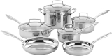 Cuisinart TPS-10 10 Piece Tri-ply Stainless Steel Cookware Set $154.68