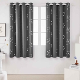 Deconovo Black Out Curtains Cubic Play Pattern 52×63-Inch, 2 Panels $8.54