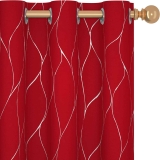 Deconovo Red Curtains for Kitchen 42W x 45L Inch, 2 Panels $8.39