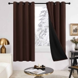 Deconovo 100% Blackout Curtains w/Double Layer, 52W x 54L in, 2 Panels $11.99