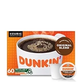 Dunkin Donuts Original Blend Medium Roast Coffee K-Cup Pods 60-Pack