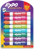 EXPO Dry Erase Markers Chisel Tip Vibrant Colors 8-Pack $10.79