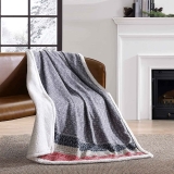 Eddie Bauer Brushed Throw Blanket Reversible Sherpa 70×50-inch $15.43