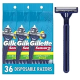 Gillette Men’s Sensor2 Pivoting Head + Lubrastrip Disposable Razor 36-Count
