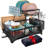 Godboat 2-Tier Dish Drying Rack with Drainboard $27.28