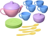 Green Toys Tea Set Pink 4C 17 Piece Pretend Play $7.03