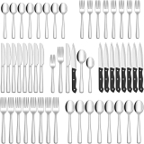 Hiware 48-Piece Silverware Set with Steak Knives for 8 $25.49