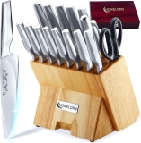 Hoablorn German Stainless Steel 22Pcs Knife Block Set $64.33