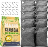 10Pk Vergali Odor Absorber Bamboo Charcoal Bags w/Hooks $18.78