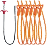 LONGGUI 25inch Hair Drain Clog Remover Tool 7pk $9.99
